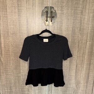 T.La By Anthropologie Ribbed‎ Peplum Top